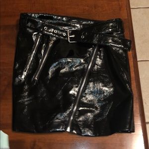 Faux leather skirt